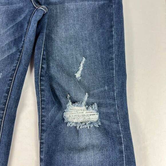 Judy Blue Jeans Womens Measured 36* Relaxed Blue Distressed Stretch Denim Tag 32 - Picture 3 of 16